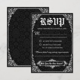 Tarjetas de respuesta de boda de Damasco Victorian