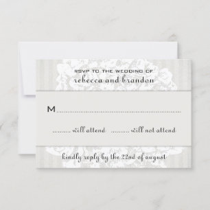 Tarjetas de respuesta de boda de encaje floral ele