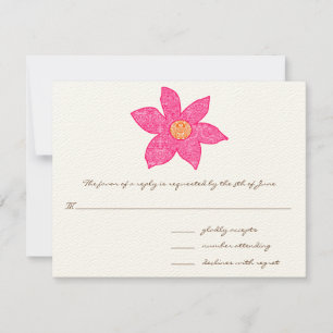 Tarjetas de respuesta de Boda de flor rosa capáz
