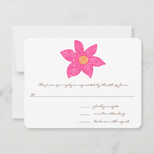 Tarjetas de respuesta de Boda de flor rosa capáz