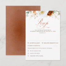 Tarjetas de respuesta de boda de flores blancas y
