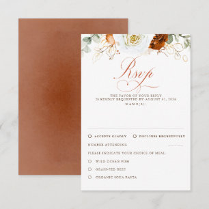 Tarjetas de respuesta de boda de flores blancas y