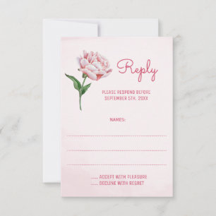 Tarjetas de respuesta de Boda de flores de Peony r