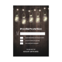 Tarjetas de respuesta de boda de frasco de Mason d