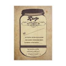 tarjetas de respuesta de boda de frasco mason vint