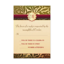 tarjetas de respuesta de boda de otoño