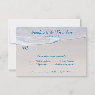 Tarjetas De Respuesta De Boda De Playa Con Menú