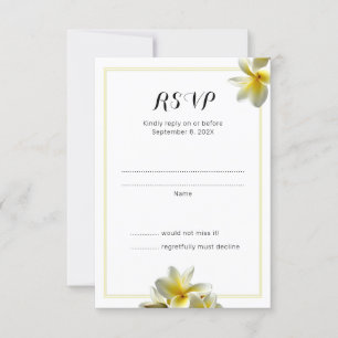 Tarjetas de respuesta de Boda de Plumeria vertical