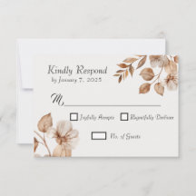Tarjetas de respuesta de boda de Romance Rústico
