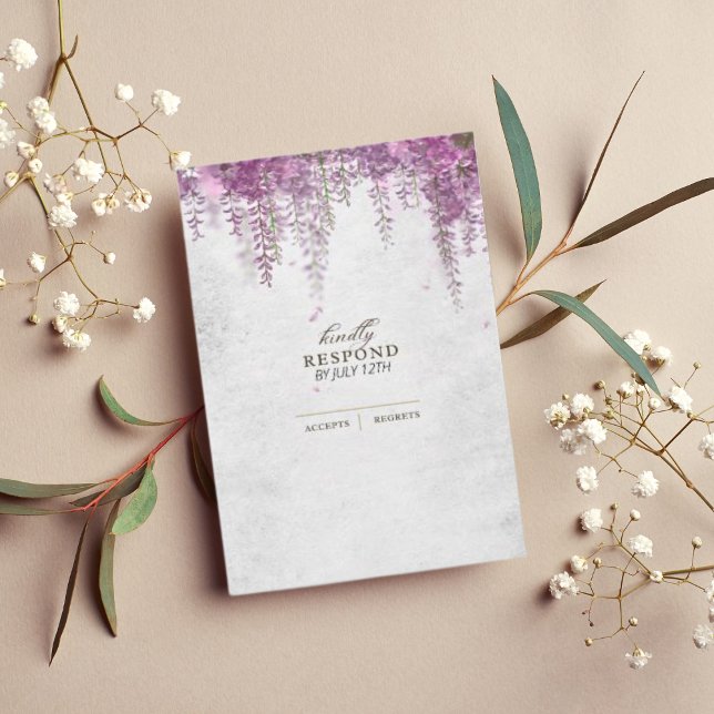 Tarjetas de respuesta de boda de wisteria morada e (Subido por el creador)