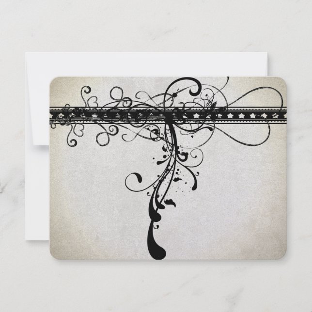 Tarjetas de respuesta de Boda del Renacimiento Neg (Anverso)
