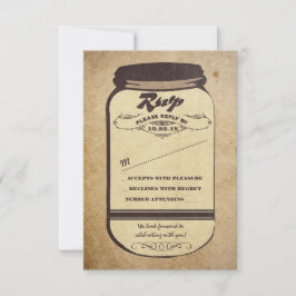 tarjetas de respuesta de boda en frasco de mason v