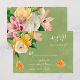 Tarjetas de respuesta de Boda floral Bright Bold R