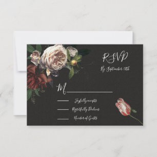 Tarjetas de respuesta de boda floral de Rembrandt 