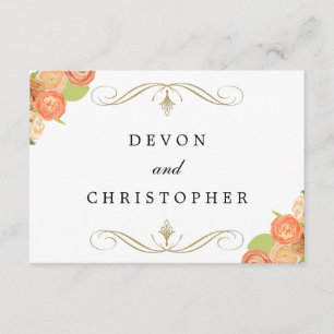 Tarjetas de respuesta de Boda floral en cascada