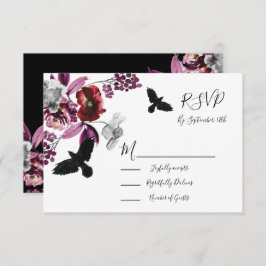 Tarjetas de respuesta de Boda floral gótica RSVP