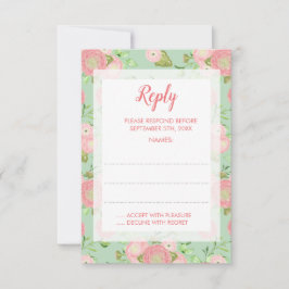 Tarjetas de respuesta de Boda floral primaveral ra