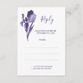 Tarjetas de respuesta de Boda floral Purple Iris