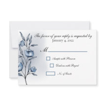 Tarjetas de respuesta de boda Indigo Romance