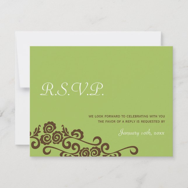 Tarjetas de respuesta de boda jardín de aves de am (Anverso)