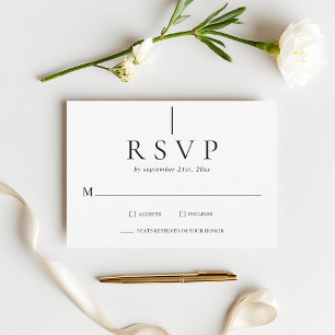 Tarjetas de respuesta de boda minimalista modernas