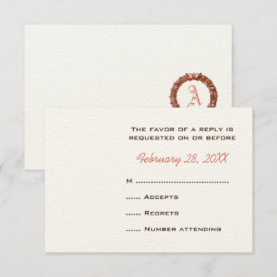 Tarjetas de respuesta de Boda monogramado de la co