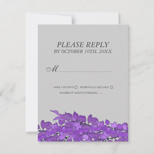 Tarjetas de respuesta de boda o Tarjetas de respue (Anverso)