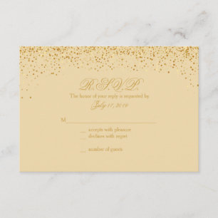 Tarjetas de respuesta de Boda Purpurina Glitz Gold