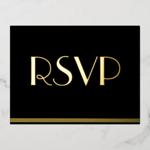 Tarjetas de respuesta de boda Real Gold Foil Great