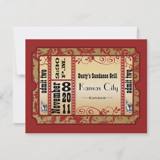 Tarjetas de respuesta de Boda Red & Gold Show (Anverso)