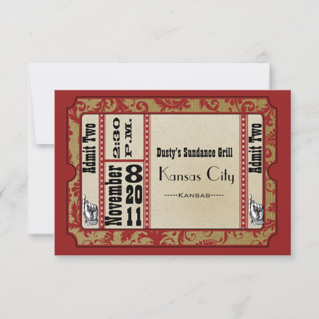 Tarjetas de respuesta de Boda Red Showbill (Anverso)