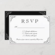 Tarjetas de respuesta de boda RSVP de elegancia vi