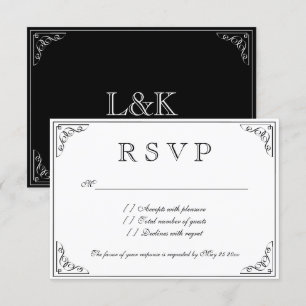 Tarjetas de respuesta de boda RSVP de elegancia vi