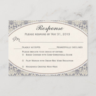 Tarjetas de respuesta de Boda RSVP de encaje de da