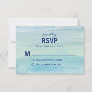 Tarjetas de respuesta de boda / RSVP de océano de