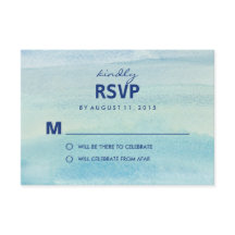 Tarjetas de respuesta de boda / RSVP de océano en 