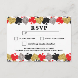 Tarjetas de respuesta de boda RSVP Las Vegas Casin