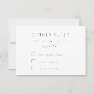 Tarjetas de respuesta de Boda RSVP simple y modern