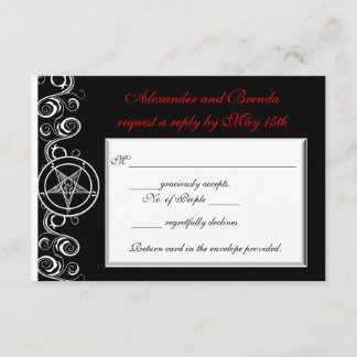 Tarjetas de respuesta de Boda satánico personaliza
