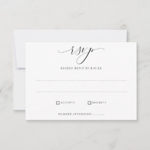 Tarjetas de respuesta de boda simples y elegantes