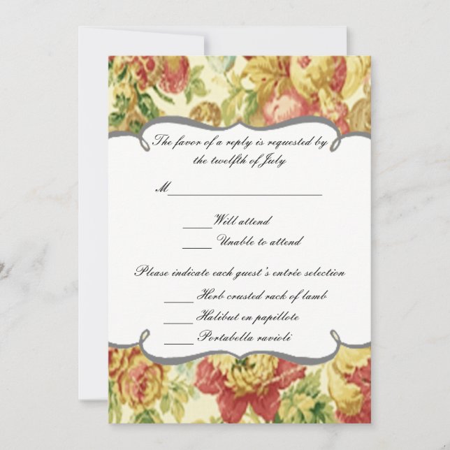 Tarjetas de respuesta de Boda Springtime (Anverso)