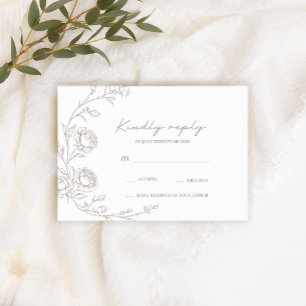 Tarjetas de respuesta de boda vintage sepia
