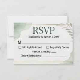 Tarjetas de respuesta de boda Willow Sage