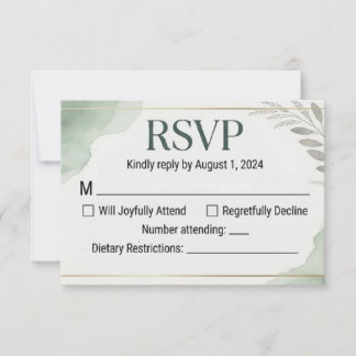 Tarjetas de respuesta de boda Willow Sage