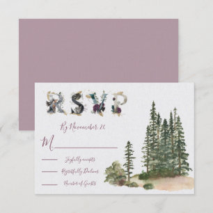 Tarjetas de respuesta de Boda Woodland de color de