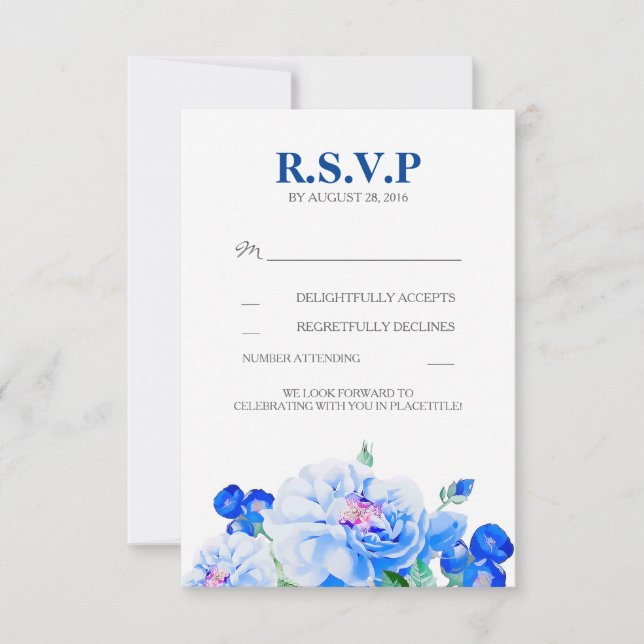Tarjetas de respuesta de bodas con ramo de flores  (Anverso)