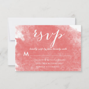 TARJETAS DE RESPUESTA DE BODAS DE ACUARELA CORAL C
