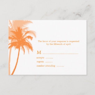 Tarjetas de respuesta de bodas de Palm Trees Beach