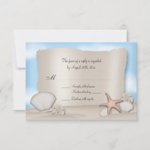 Tarjetas de respuesta de bodas de playa