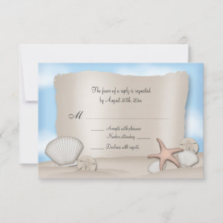 Tarjetas de respuesta de bodas de playa